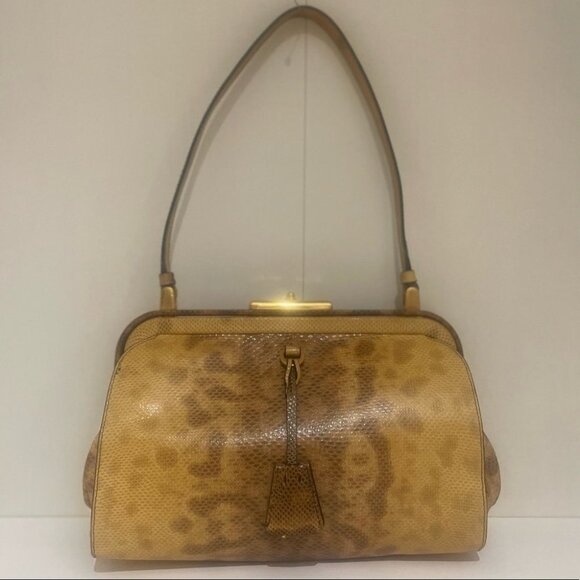 Prada Embossed Python Shoulder Bag - Picture 4 of 13